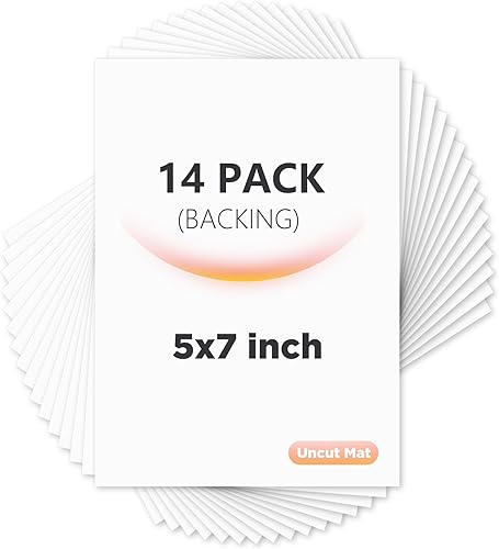 Miniatura 8 de Egofine Paquete de 14 tapetes blancos de 11 x 14 pulgadas, marco mate para fotos de 8 x 10, sin ácidos, grosor de 0.047 in, con corte biselado