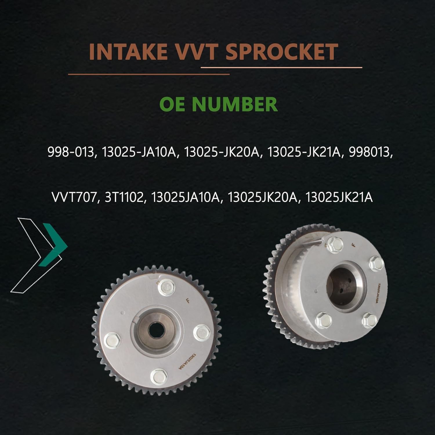 Intake Variable Valve Timing (VVT) Sprocket Fits for Infiniti EX35 FX35 G25 G35 JX35 QX60 Nissan 350Z Altima GT-R Maxima Murano Pathfinder Quest 2.5L 3.5L 3.8L 13025-JK20A 13025-JK21A