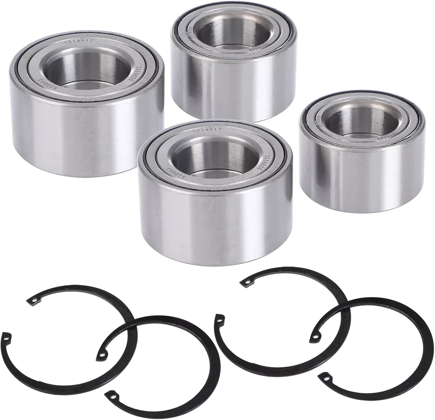 Car Repairing Front & Rear Wheel Bearings Kit for Polaris Ranger 400 425 500 570 700 800 3515087 3515088 3585502 3514635 3514634, Pack of 4