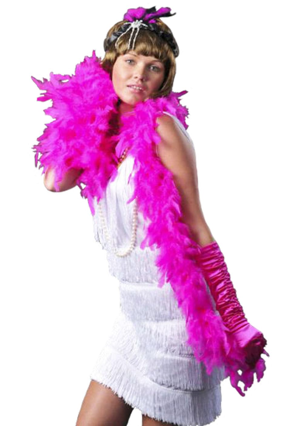 Magic Box 1920s Flapper Girl Bright Pink Feather Boa