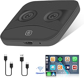 2023 Wireless CarPlay-Adapter Wired CarPlay Convert Cars Wireless CarPlay, Wireless CarPlay Adapter Compatible with Apple Phone,Wireless Fast and Easy Use,WiFi,Plug & Play (Black)