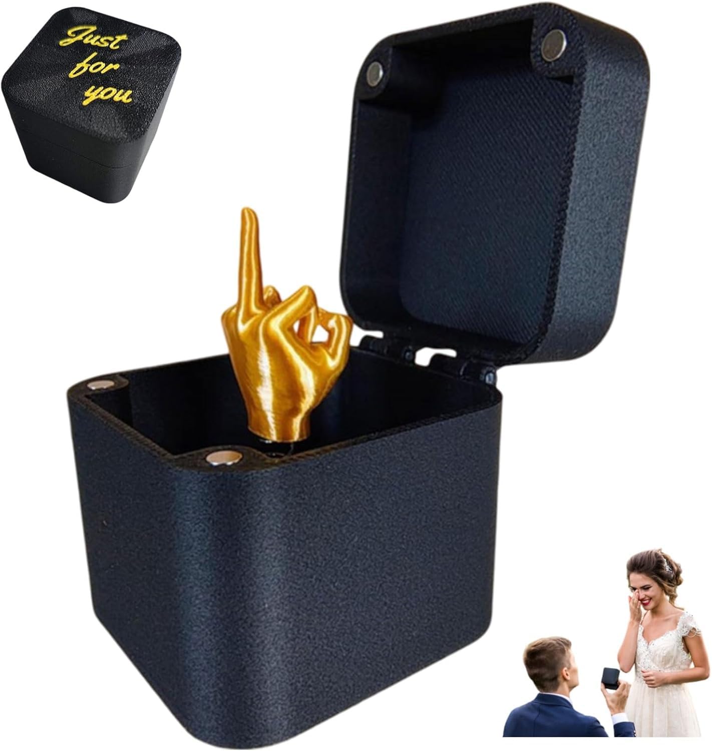 Behegtye 1Pcs Middle Finger Surprise Gift Box, Funny Middle Finger Surprise Gift Box Pop Up, Prank Gesture Quirky Middle Finger Hand Statue With Box For Desk Decoration Home Decoration, Prank Gifts (1Pcs)