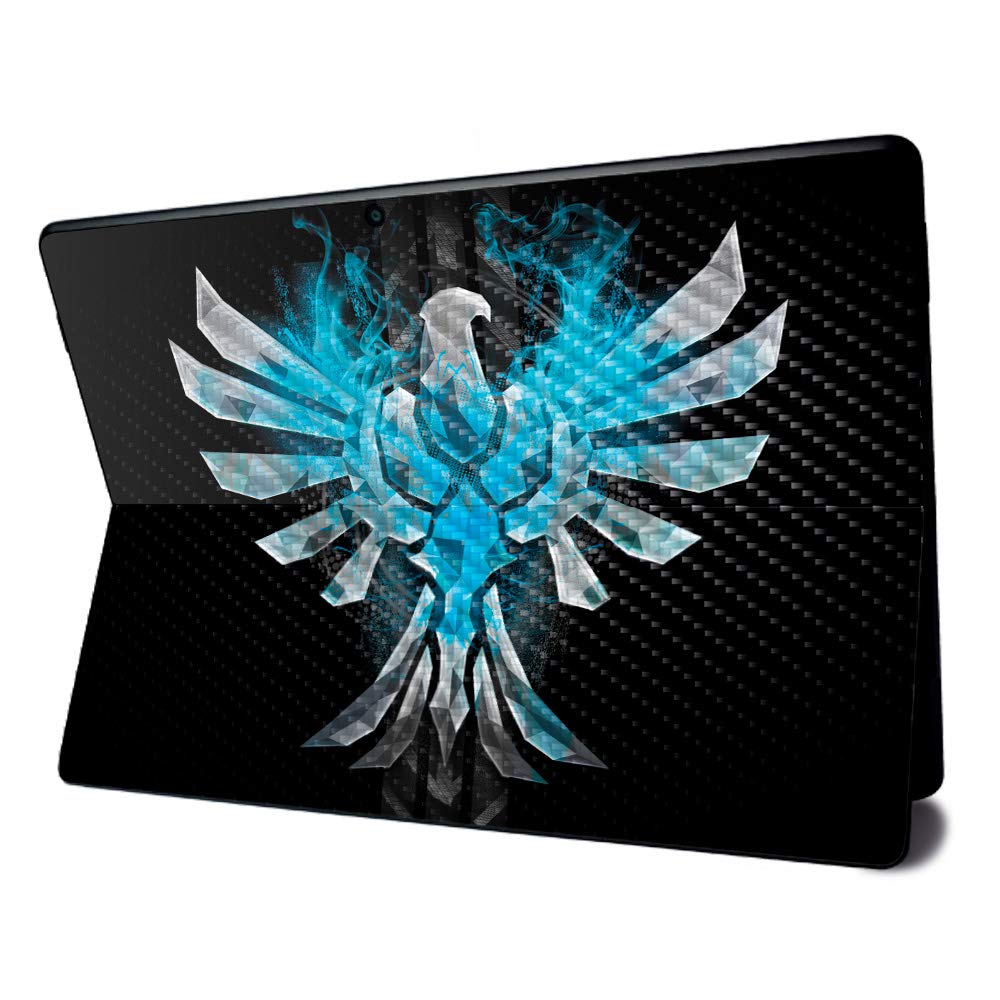 MightySkins Carbon Fiber Skin for Microsoft Surface Pro X - Blue Reborn | Textured Carbon Fiber Finish | Easy to Apply, Remove, and Change Styles | Made in The USA (CF-MISURPRX-Blue Reborn)