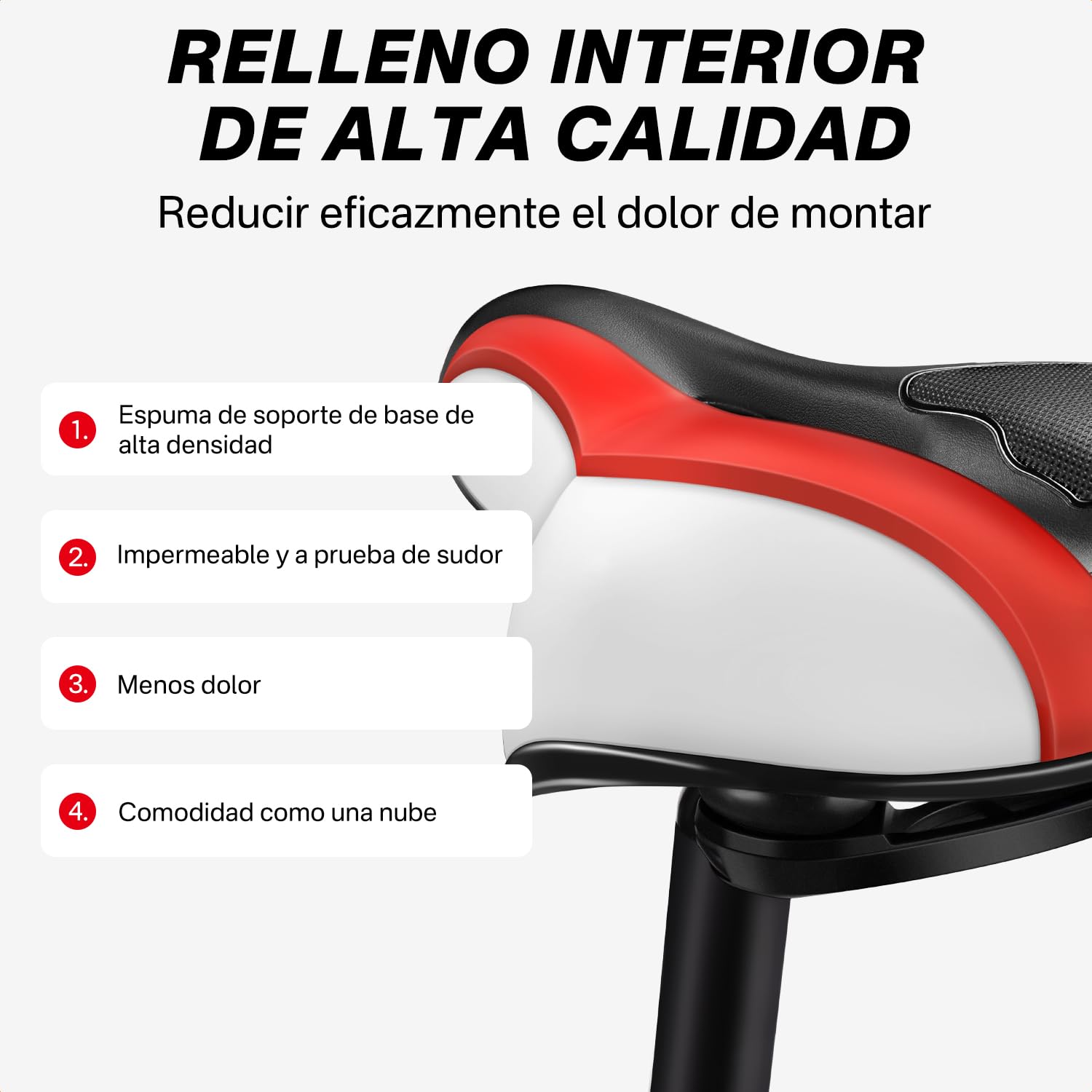 YOUNGDO Sillín para Bicicleta de Gel Ergonómico Transpirable, para Carretera, Montaña y Ciudad