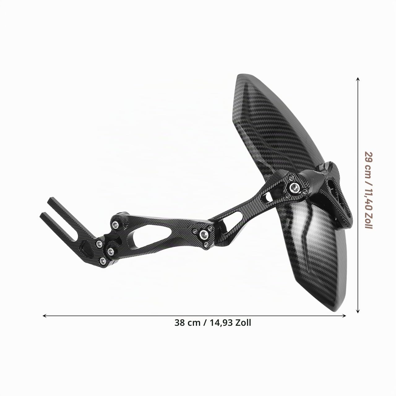 OUNONA Motorrad Hinterrad Kotflügel 15"X11"X2" Aluminiumlegierung Spritzschutz Radabdeckung Schutzblech Verlängerung Einfach Montage Für Reparatur