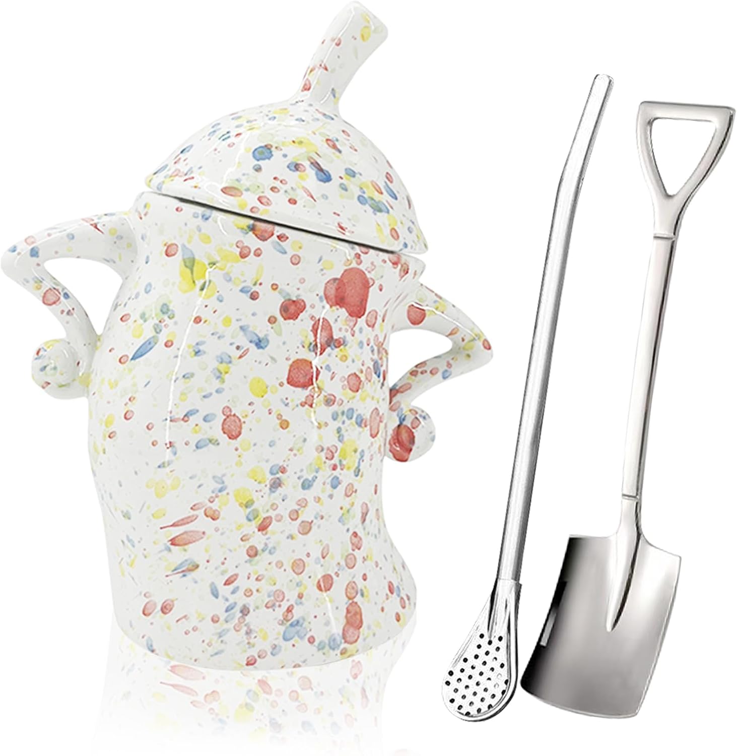 Ceramic Canister with Attitude 28oz, Spice Jars with Airtight Seal Lid for Food Storage, Colorful Decorative Kitchen Container for Coffee Beans, Tea, Sugar, Salts, Spice and More (800ml)