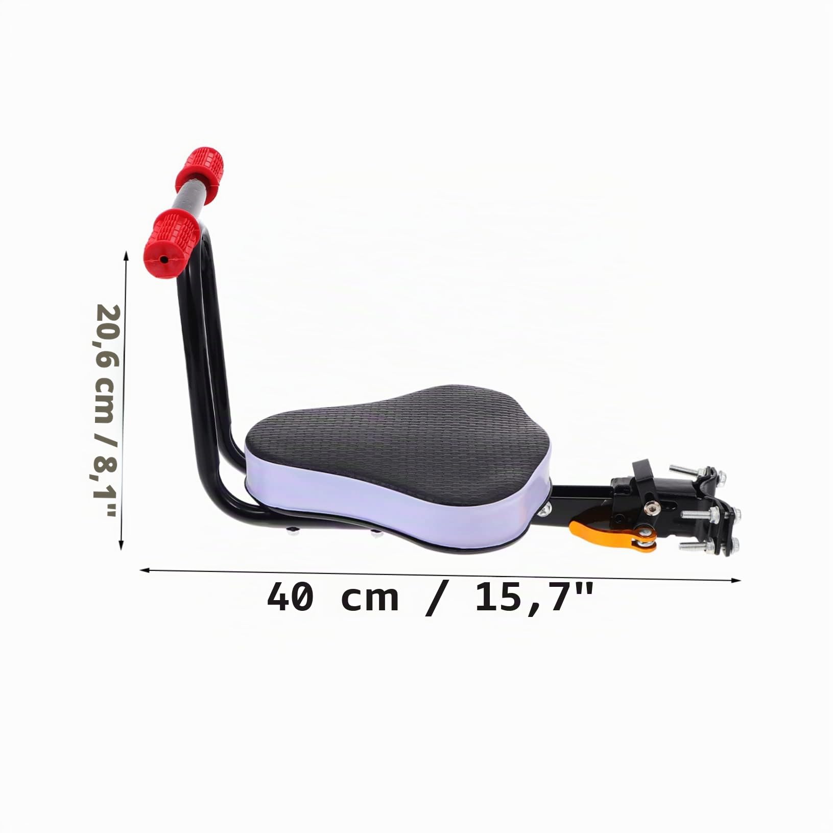 Anneome Seggiolino per Bicicletta Elettrica per Ragazzi con Schienale, Facile da Installare, Imbottitura Confortevole in Spugna e Struttura in Metallo al Carbonio, per Passeggiate Sicure