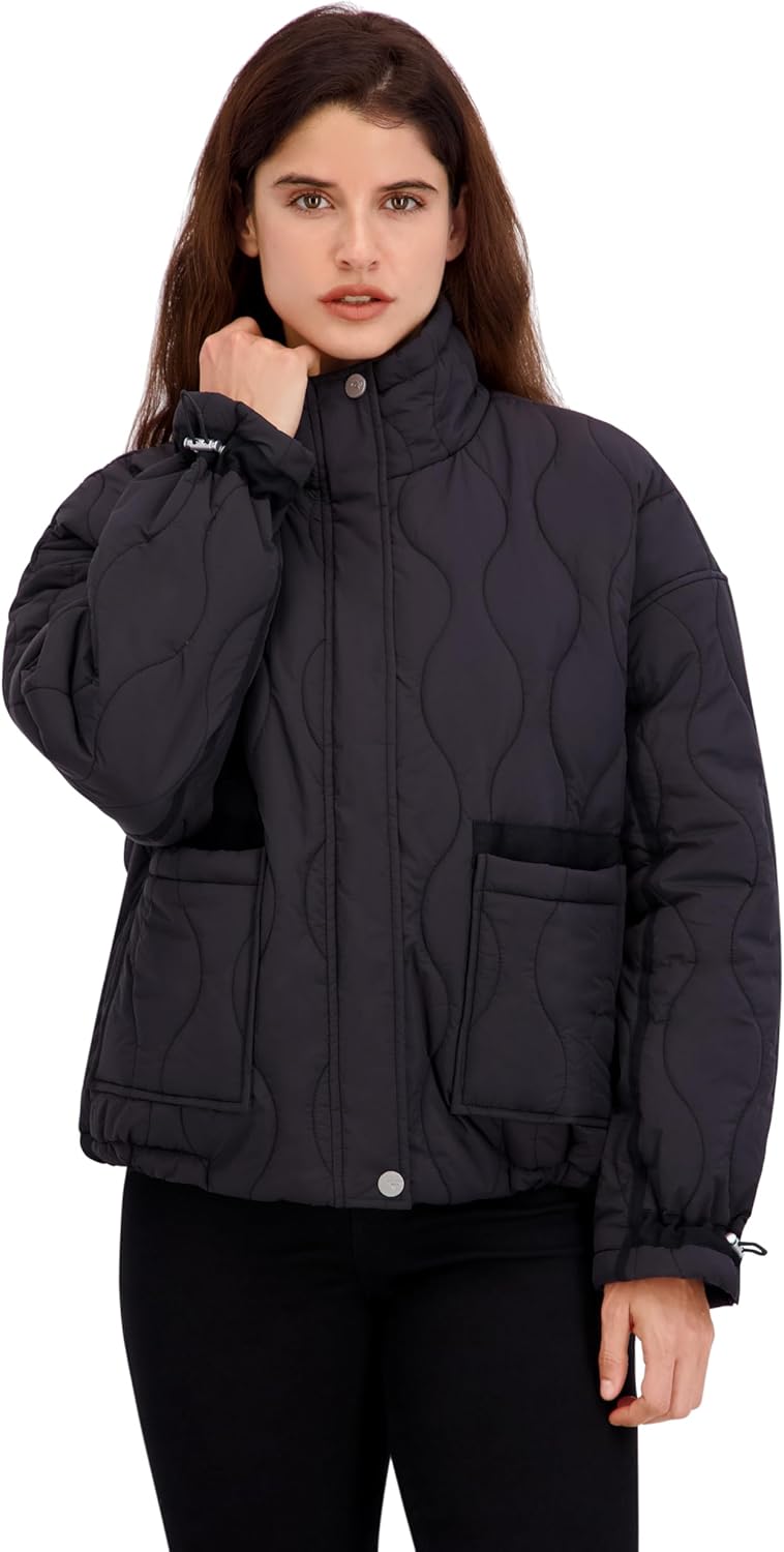 Roxy Women's Quilted Lightweight Jacket – Oversized Fit, Insulated, Pfas-free