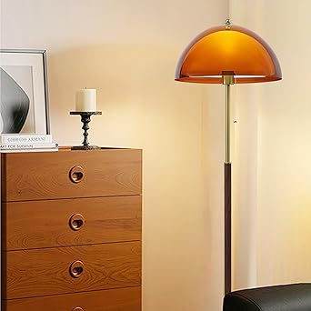 Tea Brown Dome Acrylic Shade Floor Lamp