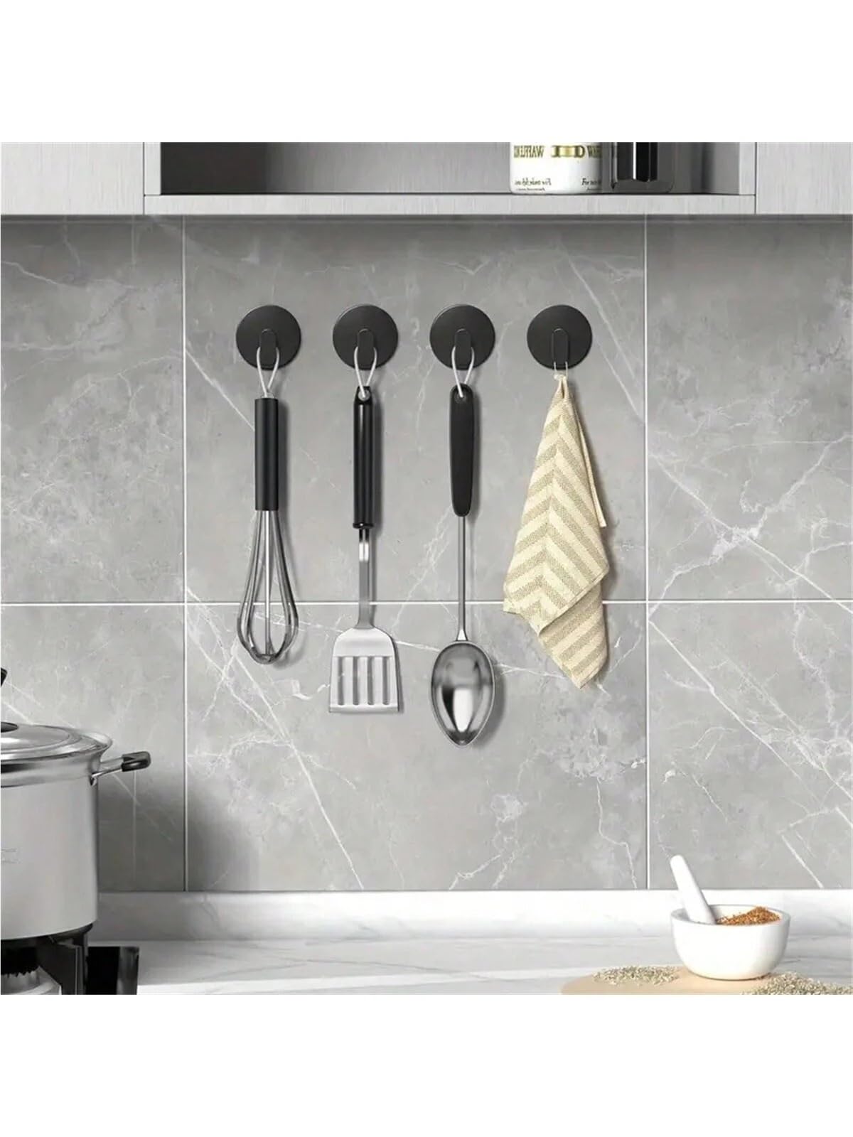 6 perchas adhesivas de acero inoxidable for toallas baño, for ducha, redondas, for colgar en la pared, for batas, lufas, abrigos, sombreros y llaves para Colgar Toallas, Bata