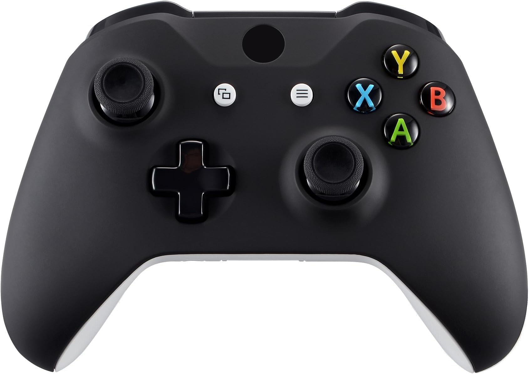 eXtremeRate Black Soft Touch Front Housing Shell Case for Xbox One S/X Controller, Comfortable Replacement Kit Faceplate Cover for Xbox One Wireless Controller Model 1708