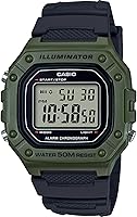 Vista 3 de Casio W218H Series Men’s Digital Watch 50M WR 1/100 Second Stopwatch 100 SEC Chronograph LED Backlight Countdown Timer Daily Alarm
