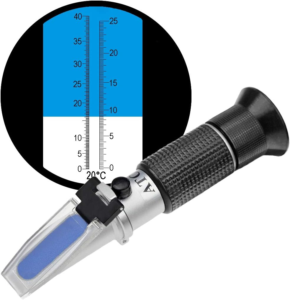 TRZ Refractometer Alcohol 0-25% vol 0-40% Brix Dual Scale Refractometer with ATC for Wine Making, Bier Brewing, Homebrew Kit, Winemakers