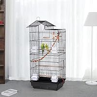 Vista 2 de Yaheetech Jaula de 39 pulgadas para pájaros de techo grande para loros pequeños, cacatúas, periquitos del sol, conure de mejillas verdes