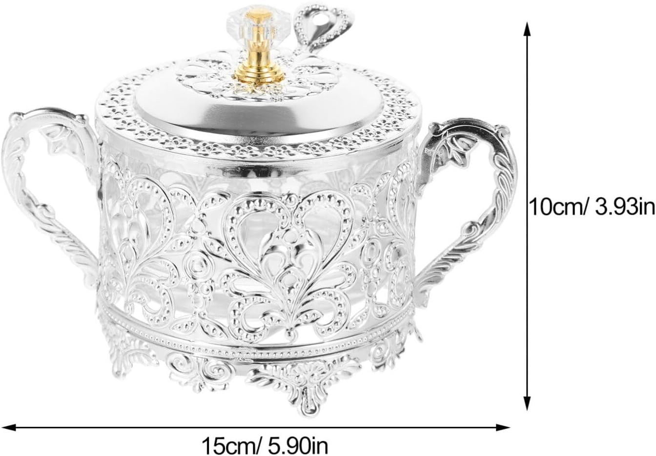 Kichvoe Glass Sugar Bowl with Spoon Airtight Storage Jar for Sugar Salt Pepper Condiments Kitchen Countertop Organizer 5.90 X 3.93 X 3.54 in