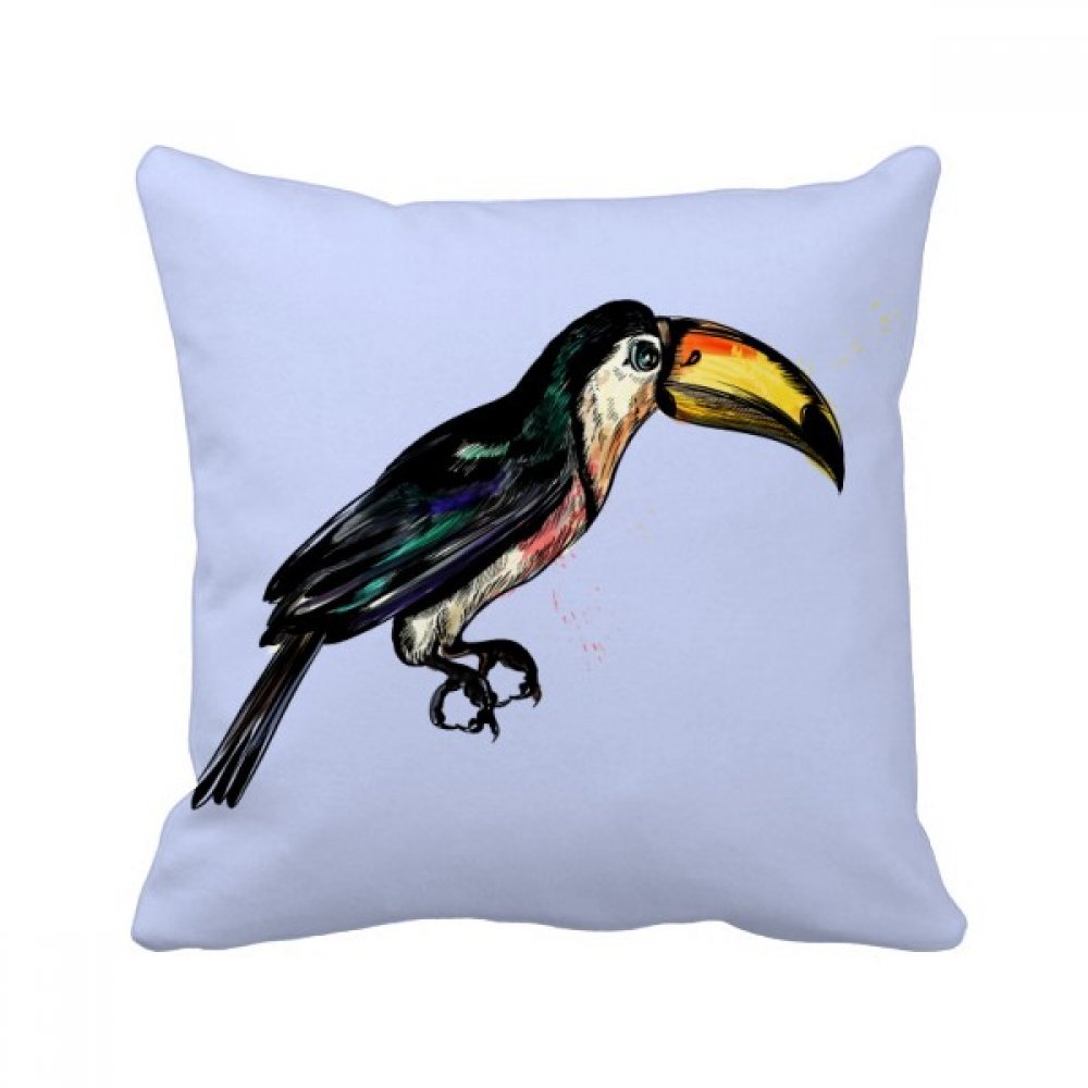 Coussin Toco oiseau tropical cadeau déco multicolore original 40x40