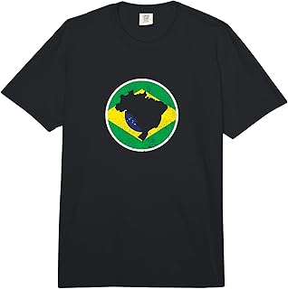 Brazil Vintage Map Brazilian Flag Comfort Colors Adult Heavyweight T-Shirt