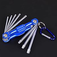 Vista 2 de Llave hexagonal plegable de metal métrica Allen Juego de destornilladores hexagonales Llave hexagonal Llave hexagonal Llave ajustable resistente