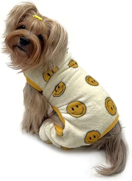 Klippo Dog/Puppy Ultra Soft Plush Front Sleeveless Pajamas - Happy Face - XS