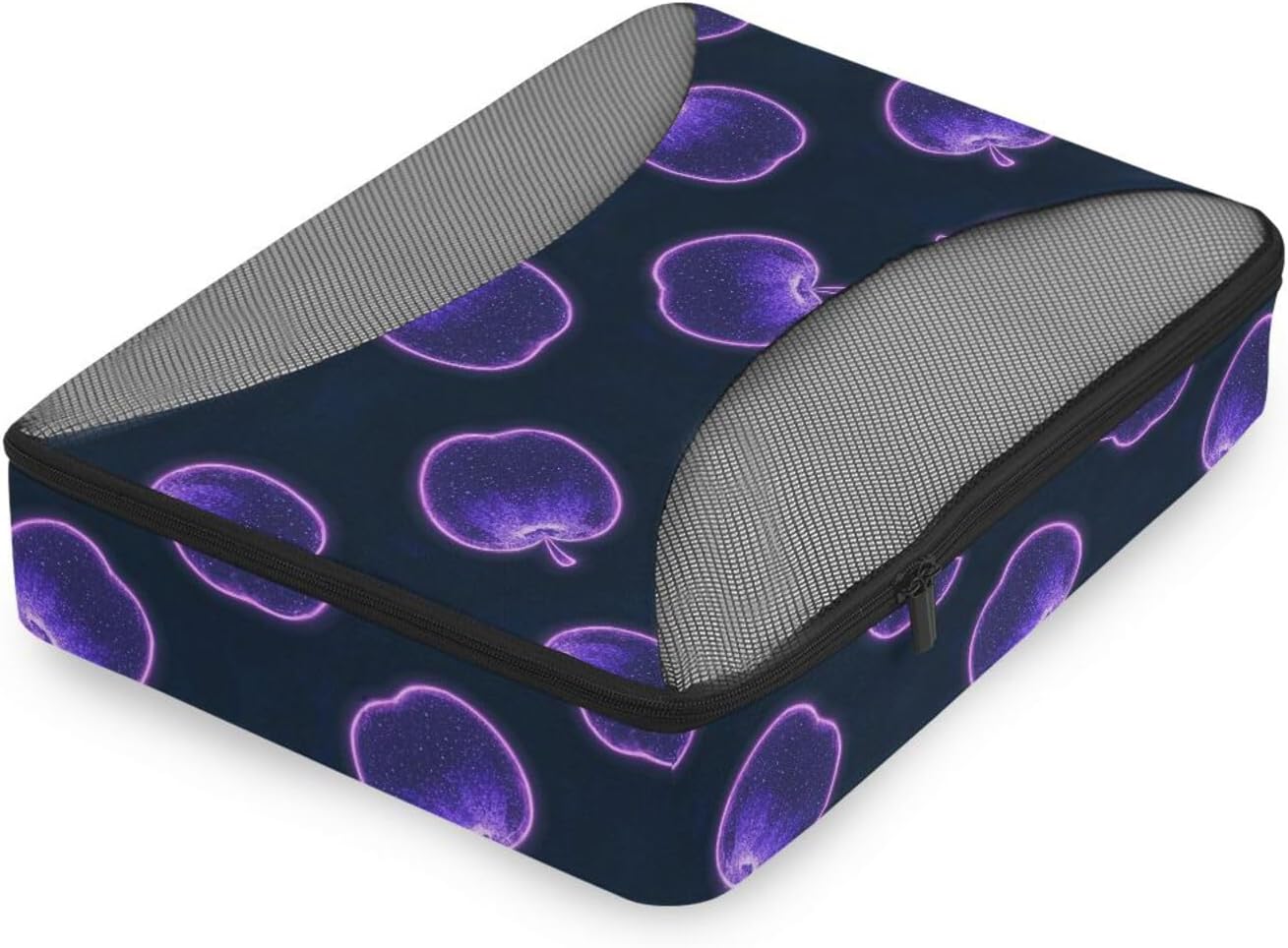 Purple Fluorescent Neon Personalized 4 Pcs set organizer travel case Mesh Travel Essentials portable packing cubes for suitcases