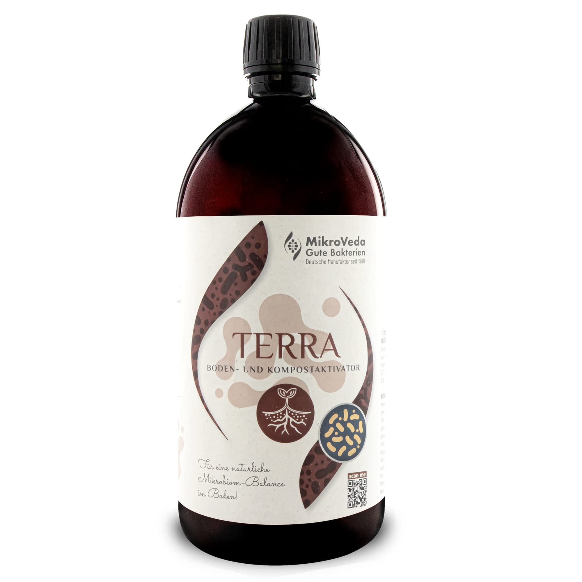 MikroVeda Terra - Activador de Suelo Biológico Con Bacterias y Microorganismos Efectivos - Suplemento Para Compost, Jardín - Abono Orgánico Vegano 100% Natural (1 L)
