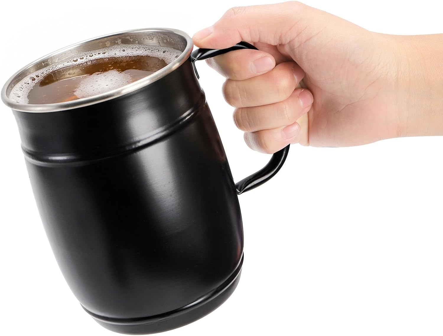 ZEAYEA 2 Pack Stainless Steel Beer Mug with Handle, 34 oz Unbreakable Drinking Cups for Coffee Whiskey Juice Beverages, Reusable Beer Stein Glasses for Party Bar Home Hotel, Gift for Beer Lovers