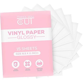 amazon com printable vinyl sticker paper glossy for inkjet printer 15 sheets white decal paper tear scratch resistant quick ink dry sticker paper for making labels crafts office products printable vinyl sticker paper glossy for inkjet printer 15 sheets white decal paper tear scratch resistant quick ink dry sticker paper for making