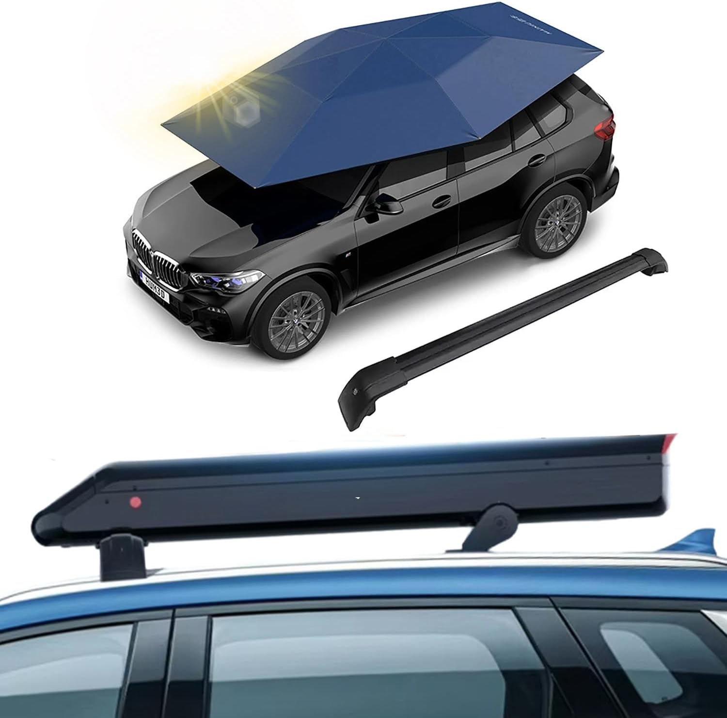 Fully Automatic Retractable Car Umbrella Tent with Remote Control, UV Protection Cover for Parking, Easy Storage Solution