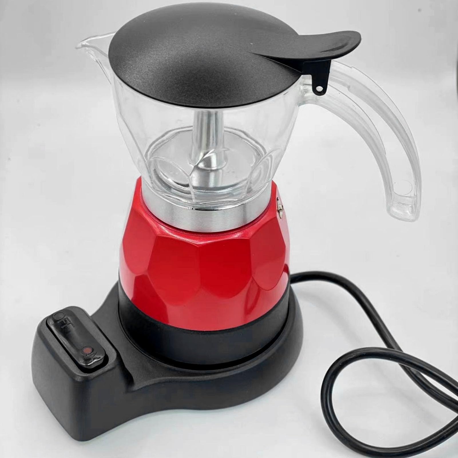 Cafetera Cubana, 150 Ml, 3 Tazas, Pequeña Cafetera Espresso Eléctrica Portátil Moka Pot, Cafetera Italiana de Aluminio a Prueba de Goteo con Filtro y Base Desmontable para Viajes