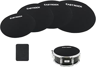 EASTROCK Drum Mute Pads Set 5 Pieces Foam Drum Silencer Pads, Fit 12”, 13”, 14”, 16" Drum, with Snare Wire Pad (Drum Mute Pad 5-Pack) (Fit 12,13,14,16" drum-5 pack)