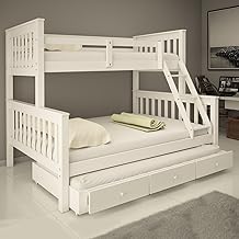 Treliche Com Cama Casal e Solteiro Gavetas De Madeira Exclusivo Woodstore (Branco)