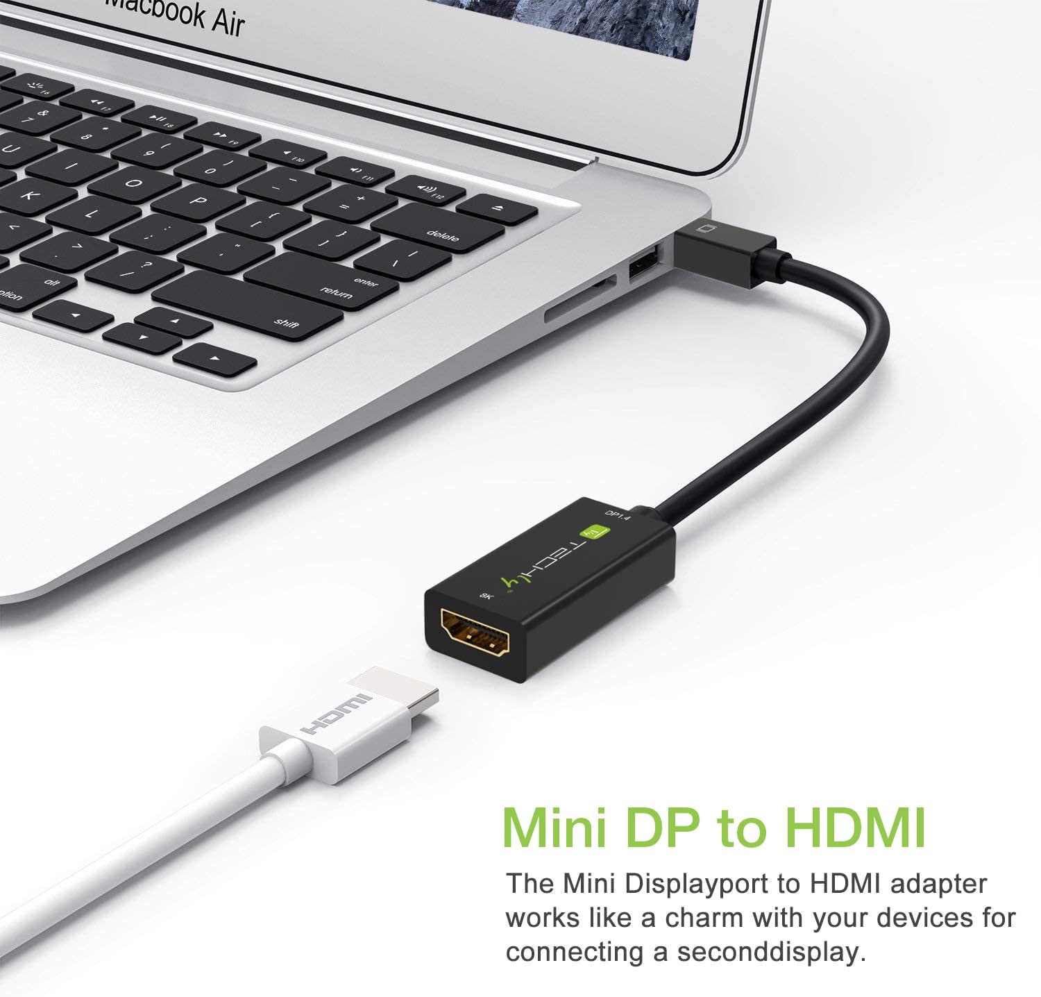 Techly 364170 Adapter Mini DisplayPort (Thunderbolt) 1.4/HDMI 8K aktywny czarny