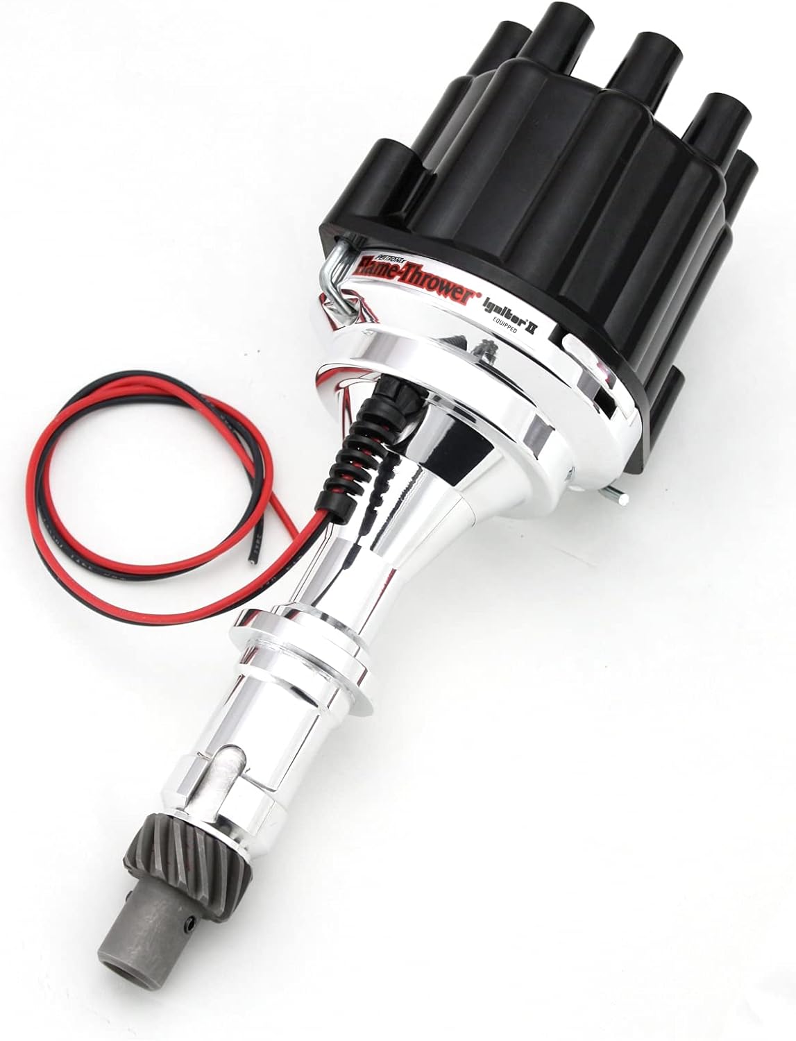 Pertronix D120800 Flame-Thrower Pontiac V8 Plug and Play Non Vacuum Advance Black Cap Billet Electronic Distributor with Ignitor II Technology for Pontiac V8