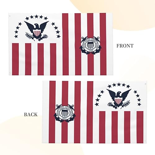 Miniatura 5 de Ensign of the United States Coast Guard (1915-1953) Bandera de 3 x 5 pies, poliéster duradero de doble cara, divertida pancarta decorativa para