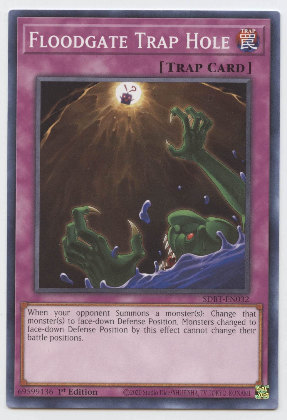Amazon.com: Yu-Gi-Oh! Floodgate Trap Hole - SDBT-EN032 - Common