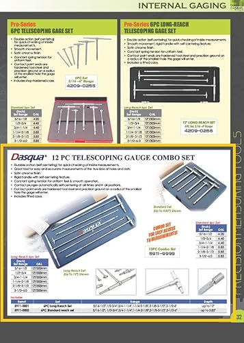 Miniatura 28 de Dasqua 5911-0002 - Juego de medidores telescópicos de 0.315-3.937 in