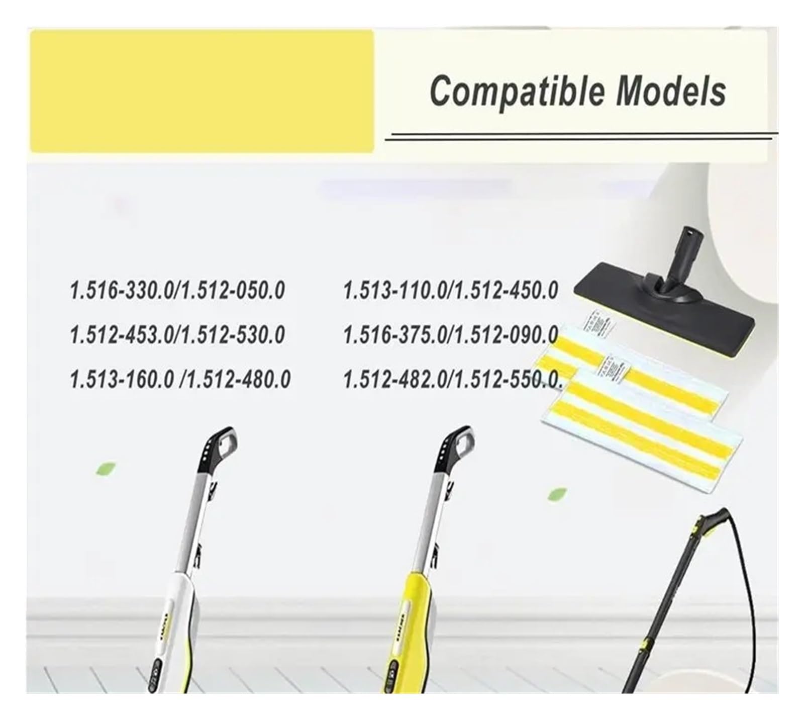 Juego de boquillas for suelo Easyfix, compatible con Karcher, modelos de limpiadores a vapor SC2 SC3 SC4 SC5, incluye paños de microfibra de repuesto for suelos