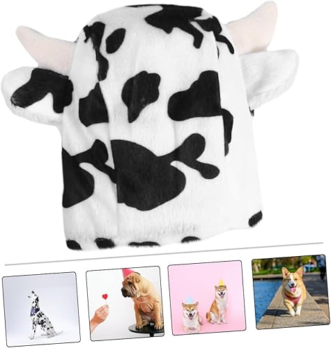 Miniatura 7 de ABOOFAN 2 piezas de sombrero de transformación de vaca para perro, sombrero de Papá Noel, disfraces de Halloween, mini sombrero, disfraces de perro
