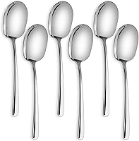 Vista 10 de SOLEADER Cucharas de servir extra grandes para bufé, cucharas de servir de acero inoxidable de 12 pulgadas, cucharas grandes para servir alimentos