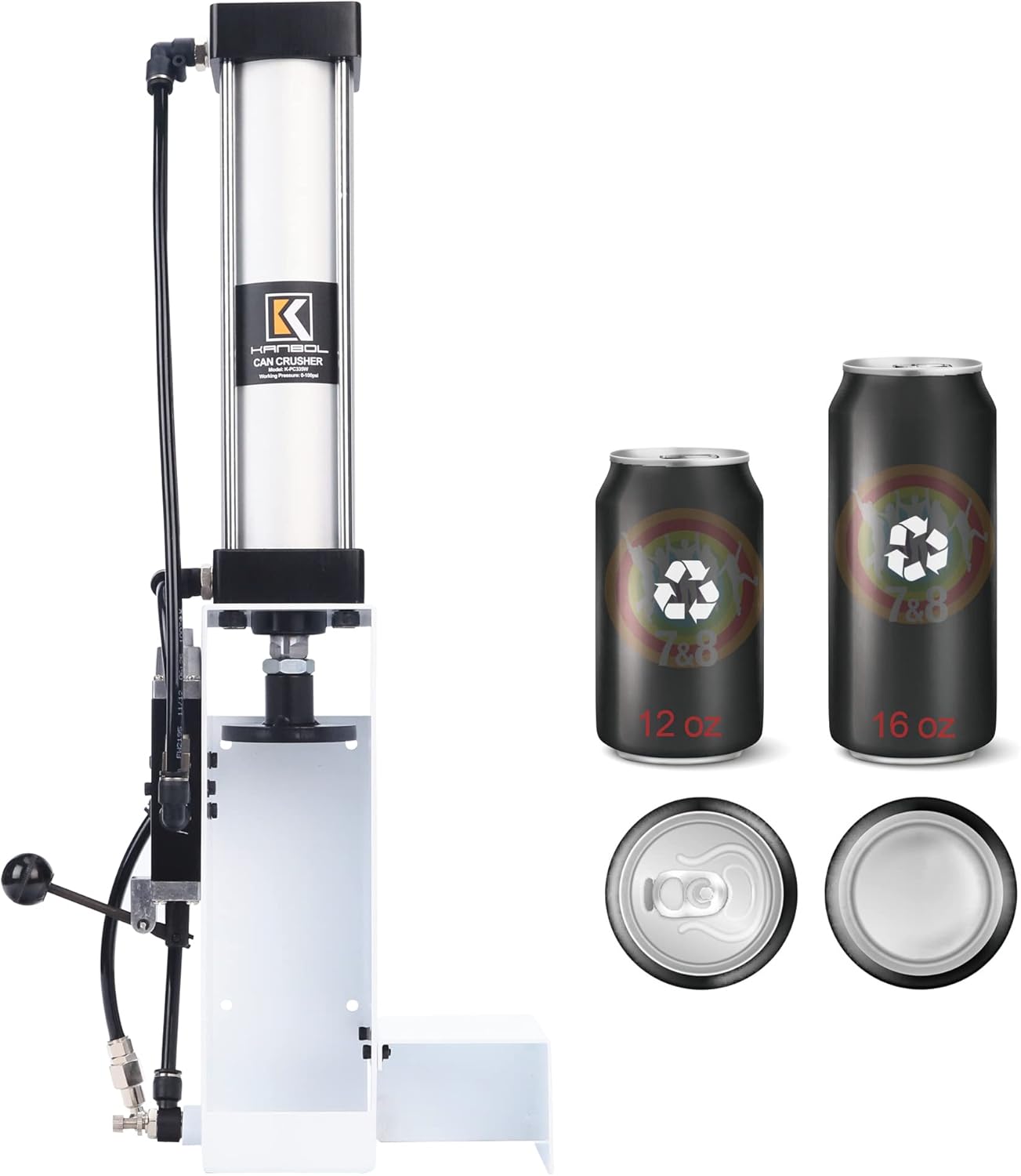 Soda Beer Crusher Recycling Tool,Pneumatic Can Crusher 12oz