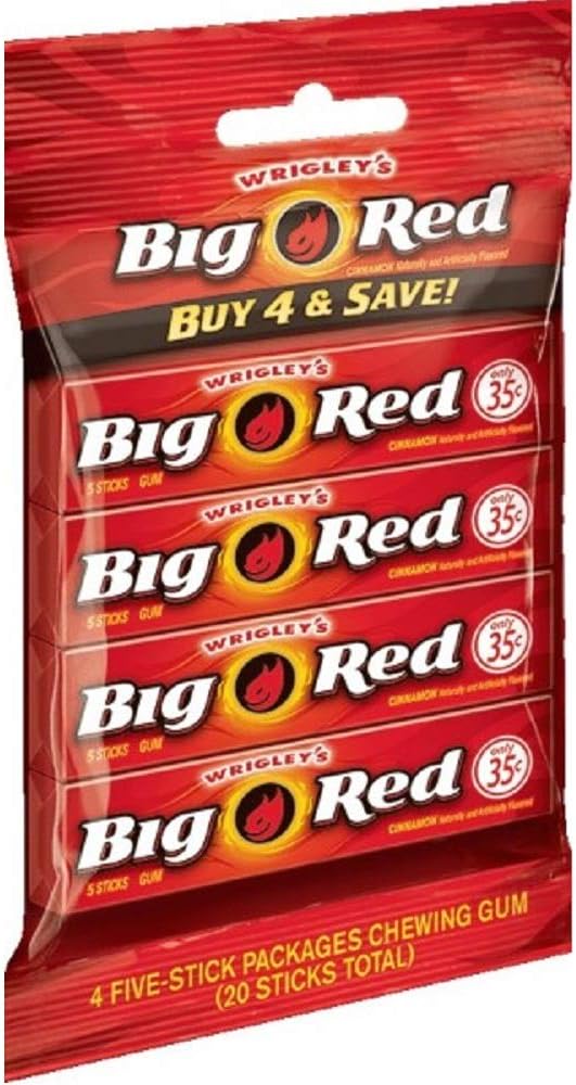 Big Red Cinnamon Chewing Gum 4 x 5 Stick Pack