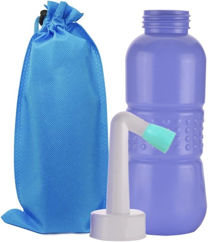 Travel Bidet, iBzera Portable Handheld Bidet Bottle - Bathroom Toilet Bidet Cleaner Bottom Spray Wiper Personal Hygiene Refresher Peri Bottle for Home Hotel Office Vacation (15oz / 450ml, Green)