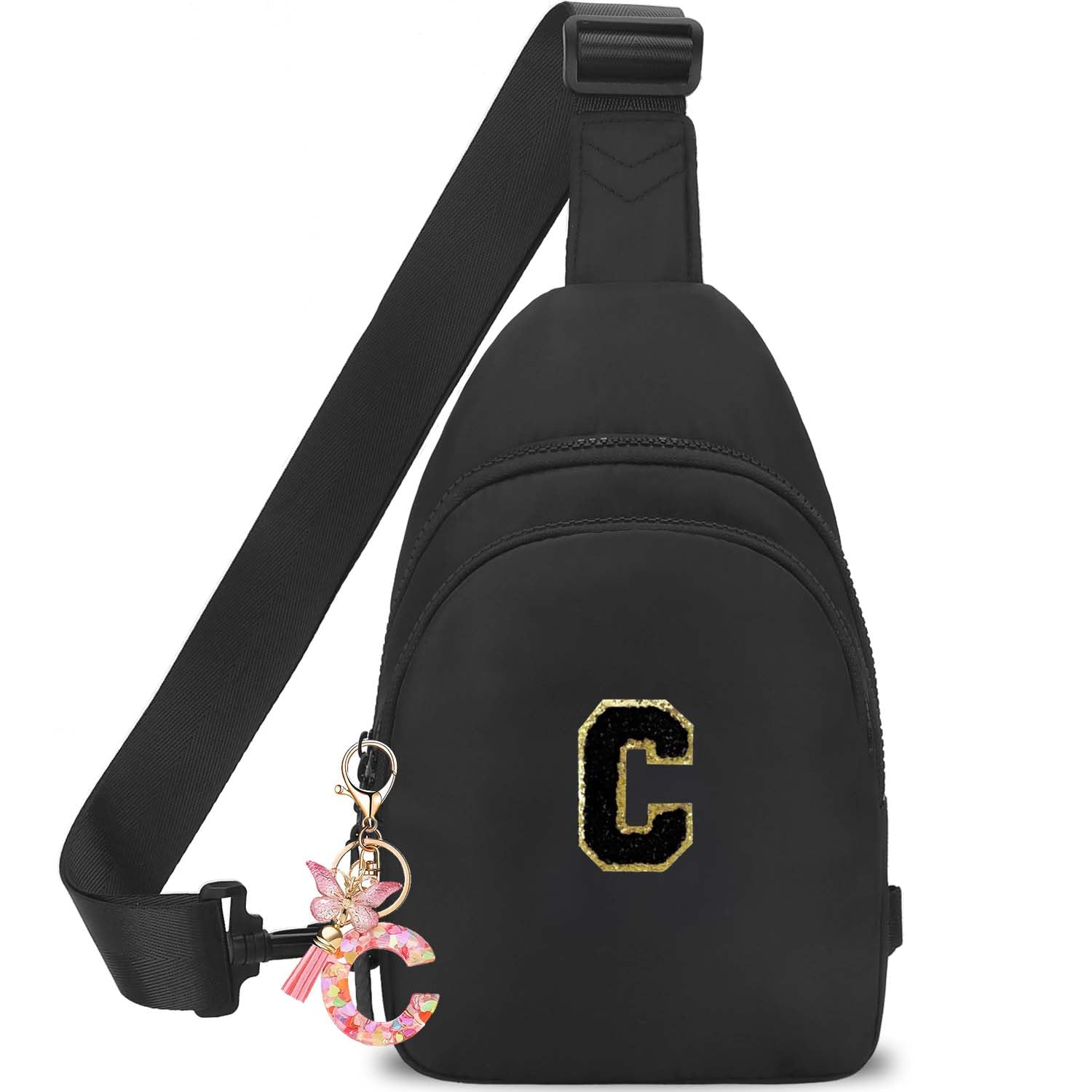 Birthday Gifts for for Girls Women- Personalized Initial Sling Bag Cross Body Bag Fashion Waist Packs Trendy Travel