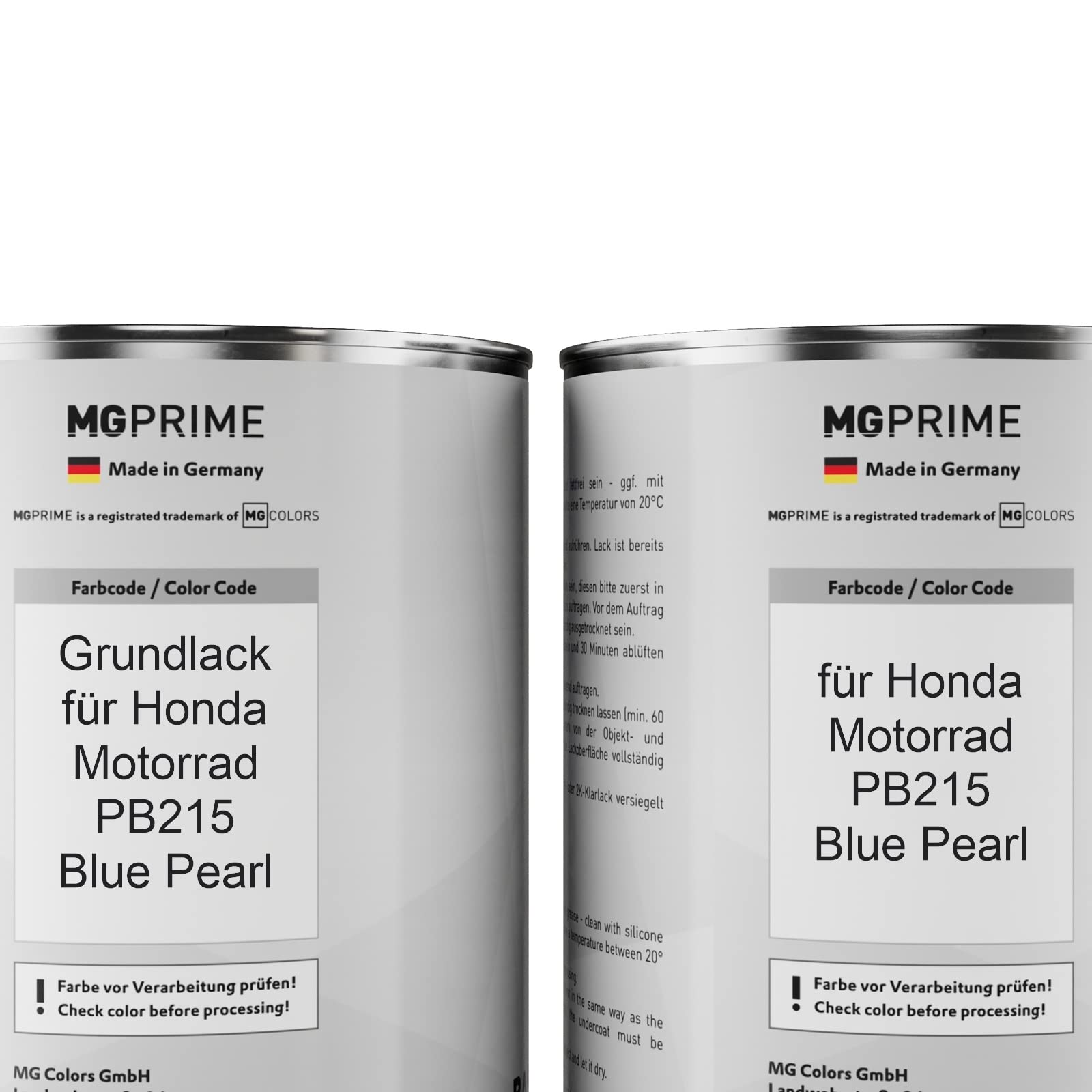 MG PRIME Vernice per moto Kit barattolo per Honda Motorrad PB215 Blue Pearl Vernice di fondo vernice di base 2K vernice trasparente indurente pronto all’uso 3,5L