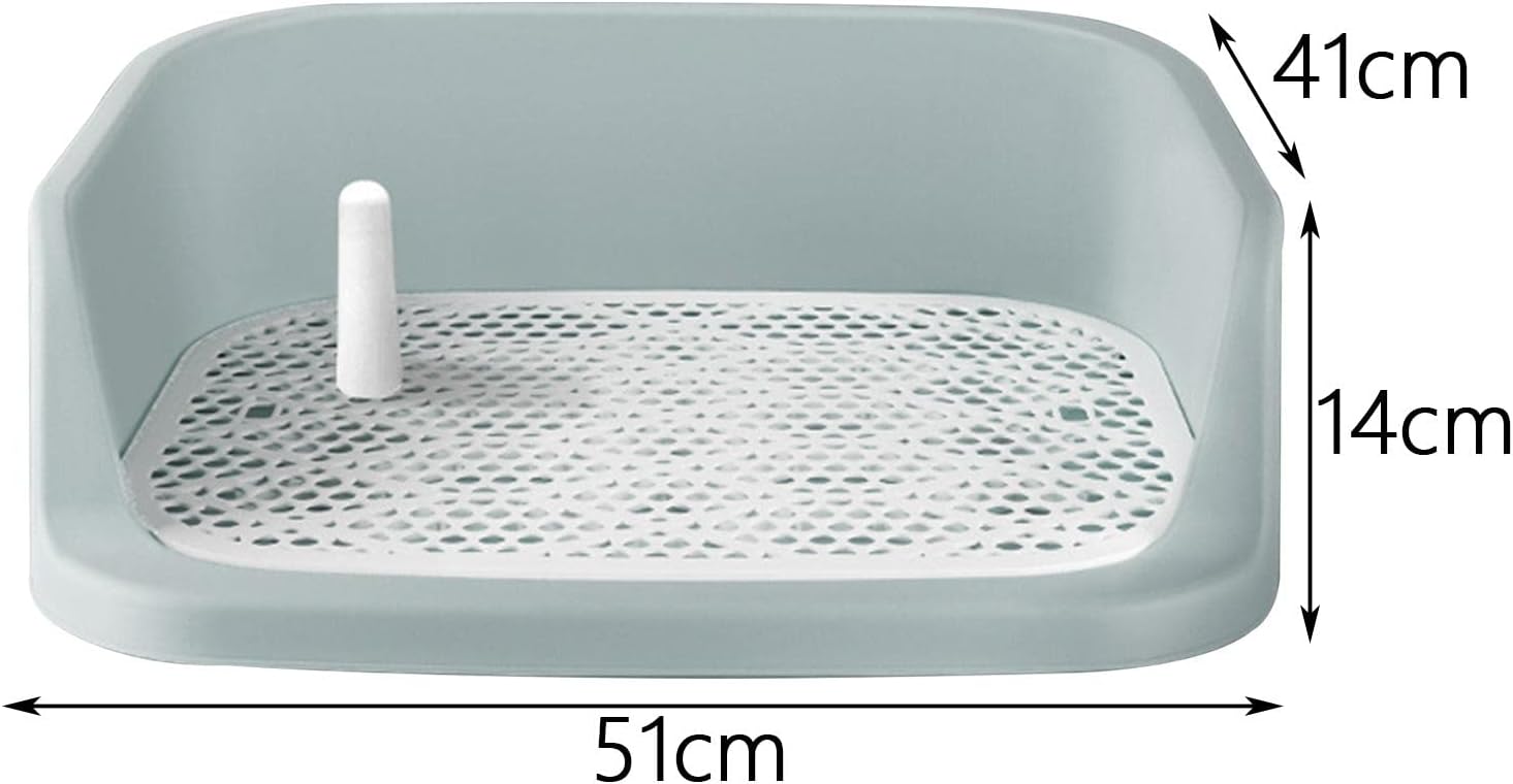Dog Toilet Puppy Potty Tray Potty Pan Litter Pan Cleaning Tool Potty Corner, Blue White