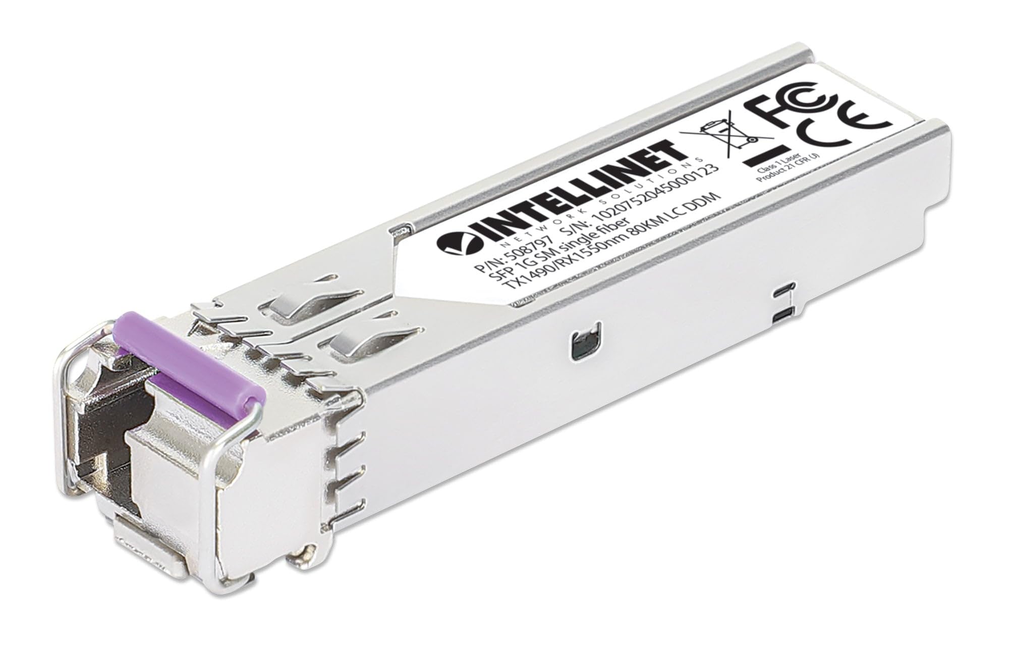 Intellinet Transceiver SFP Fibra Ottica Monomodale LC 1000Base-BX Bidirezionale WDM Silver