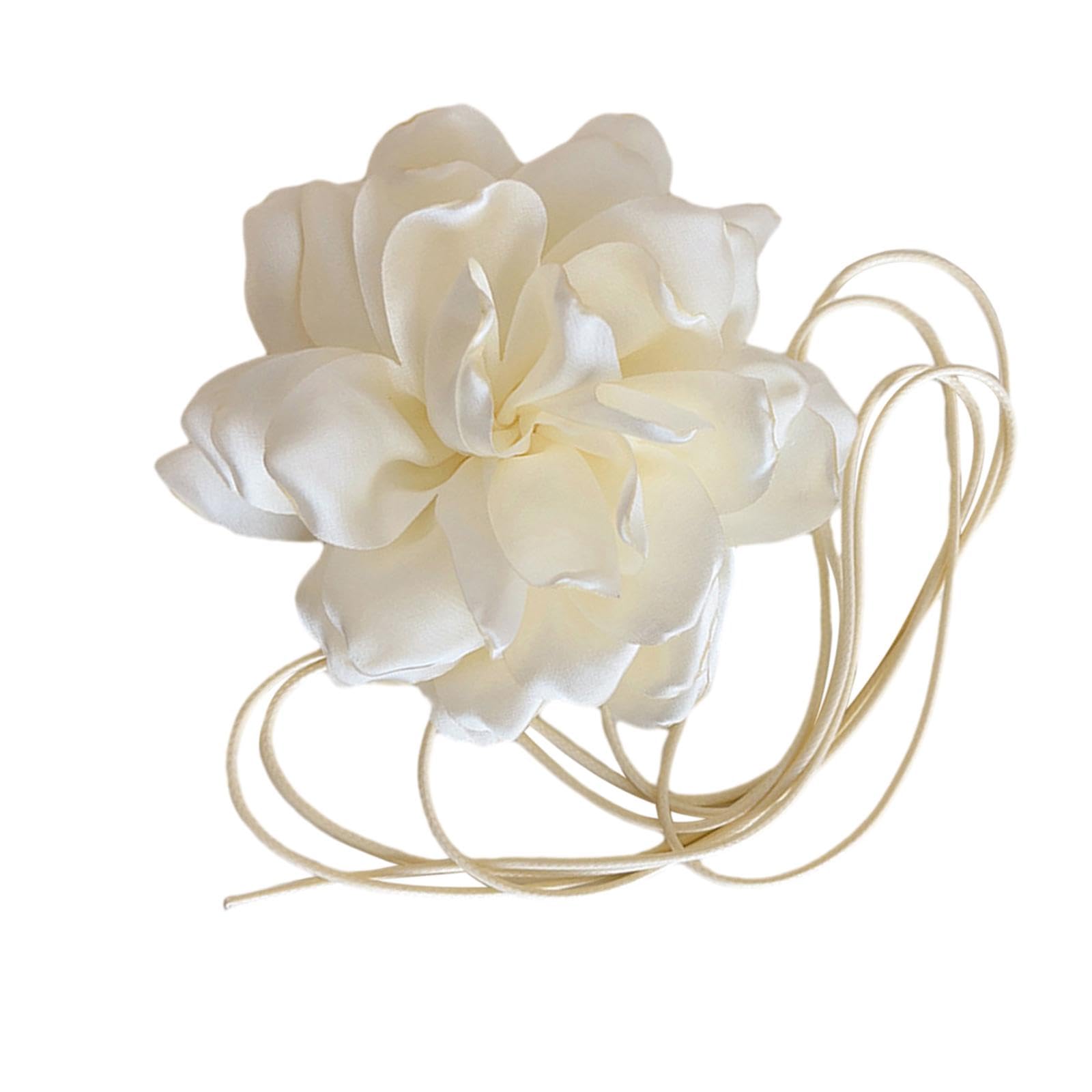 MYADDICTION Flower Collar Choker Necklace for Women Big Flower Choker for Bride Festival white (B0CT32VJ3Z) Amazon Price History, Amazon Price Tracker
