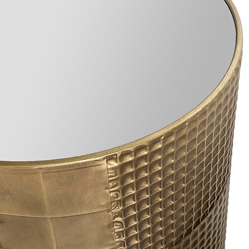 Miniatura 3 de Juego de 2 Mesa Auxiliar 42X42X54  36X36X43 Metal DoradoEspejo