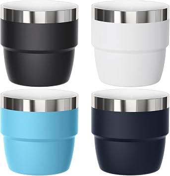 4 oz Small Espresso Cup, Ceramic-Lined 18/8 Stainless Steel