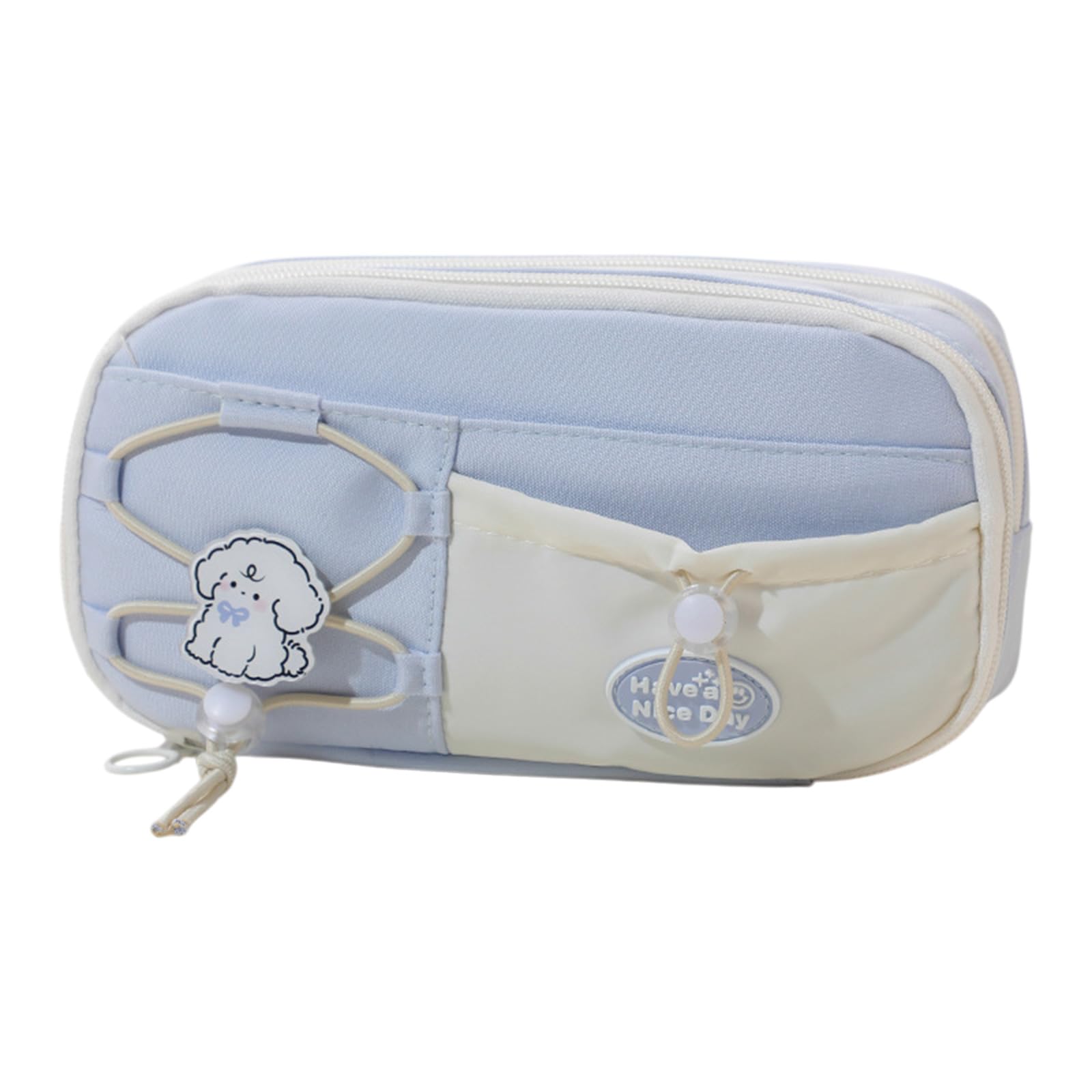 Kalttoy Blue Capacity Pencil Case 8 Section Polyester Pen Pouches Pen Organiser Bag Travel Cosmetics Carrying Case 23X12x8cm Polyester For Workers